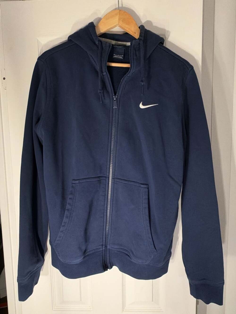 Nike Full Zip Hoodie Size M Blue Fleece Pullover Sweatshirt